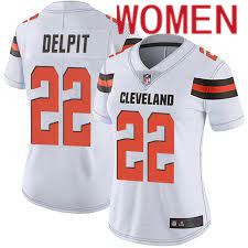 Women Cleveland Browns 22 Grant Delpit Nike White Game NFL Jersey